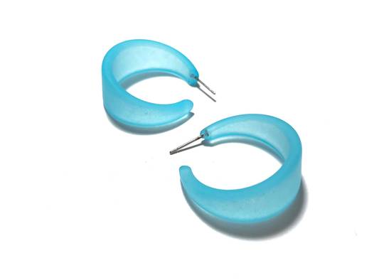 Grey Granite Speckled Acrylic Simple Lucite Hoop Earrings